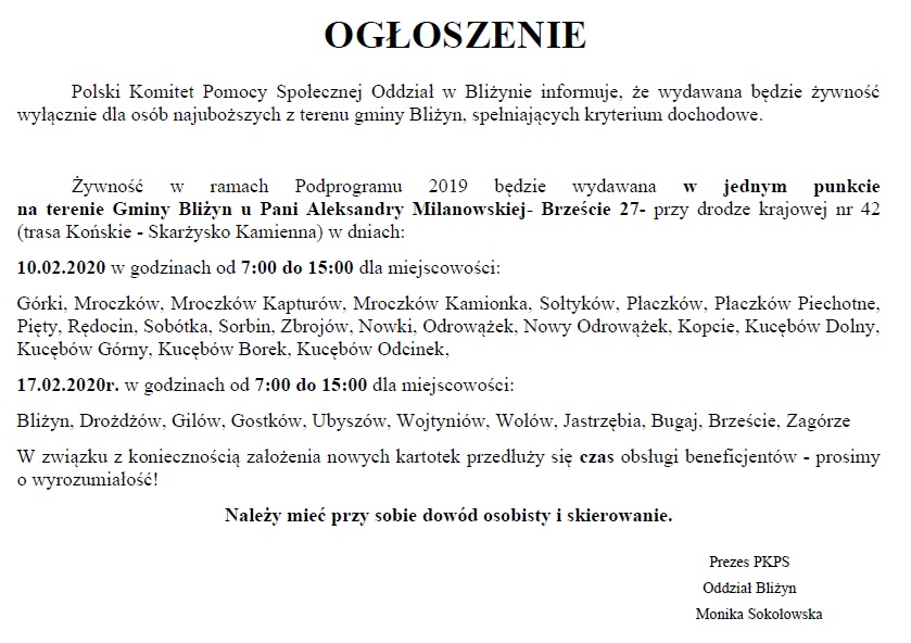 wydawanie żywności 10.02.202