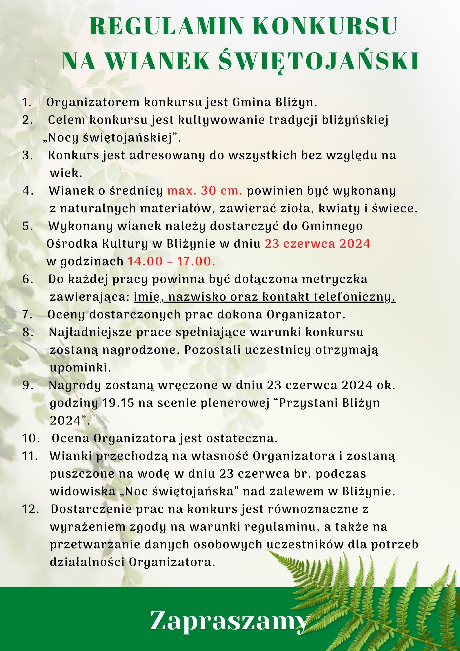 REGULAMIN WIANEK 2024