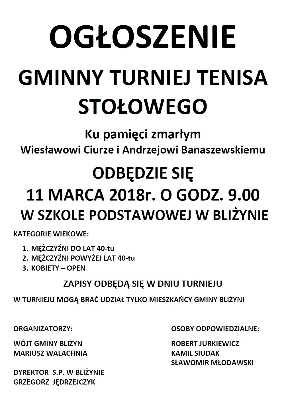 turniej tenisa 2018